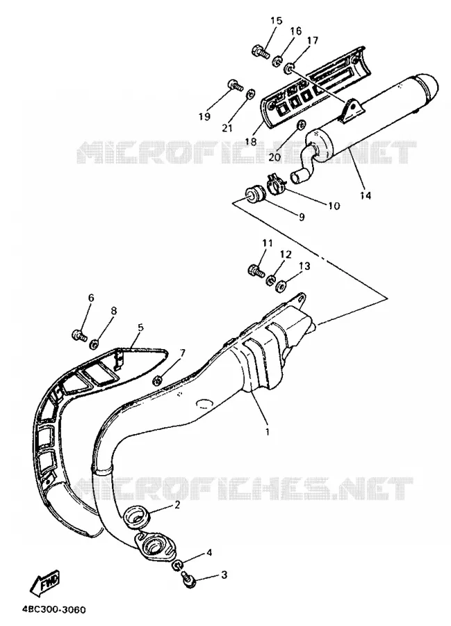 EXHAUST Yamaha MOTO 80 1994 PW  PW80