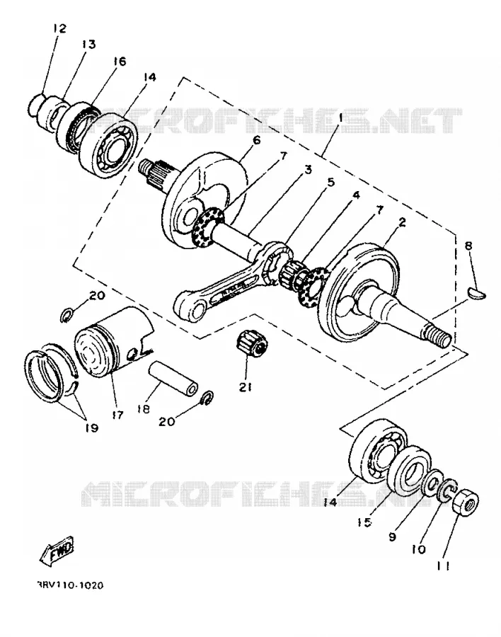 CRANKSHAFT / PISTON Yamaha MOTO 80 1994 PW  PW80