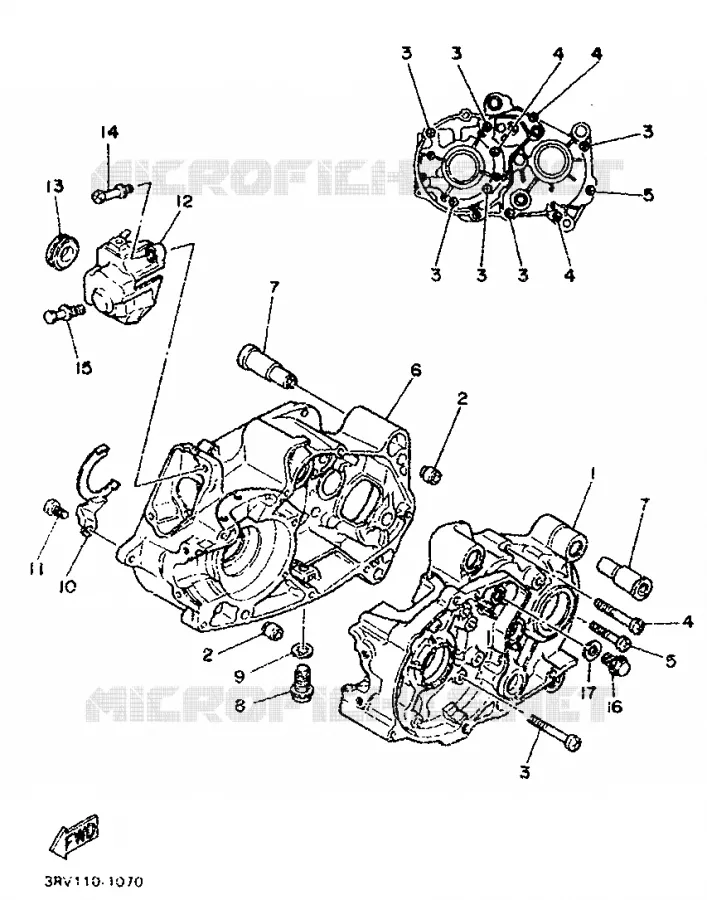 CRANKCASE Yamaha MOTO 80 1994 PW  PW80