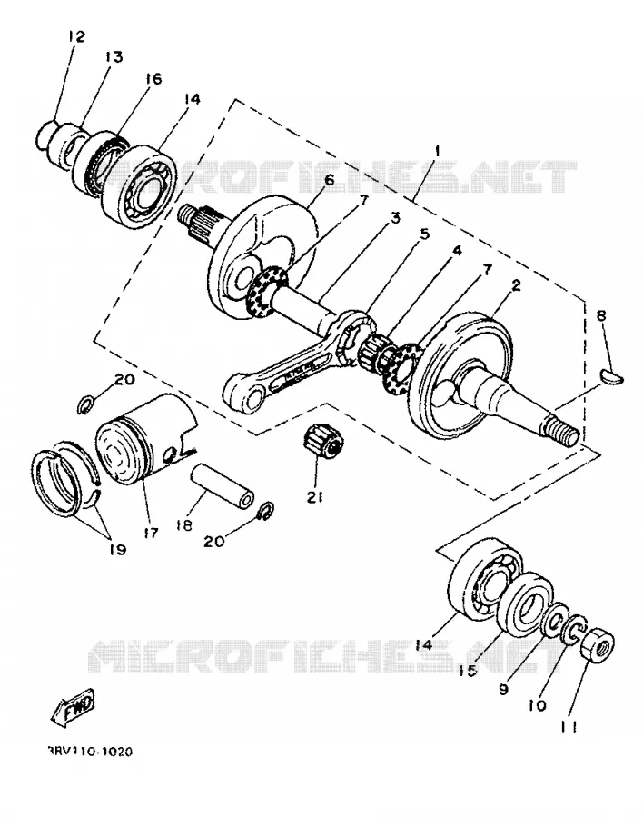 CRANKSHAFT / PISTON Yamaha MOTO 80 1995 PW  PW80