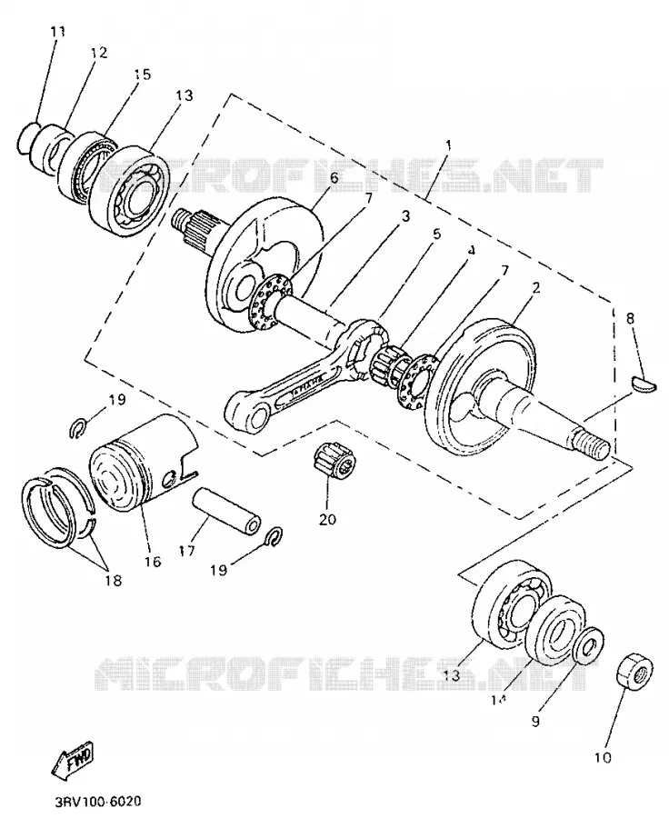 CRANKSHAFT / PISTON Yamaha MOTO 80 1997 PW  PW80