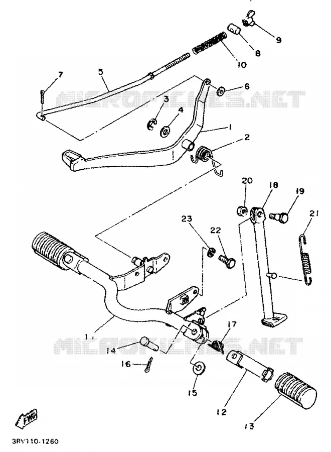 STAND / FOOTREST Yamaha MOTO 80 1997 PW  PW80
