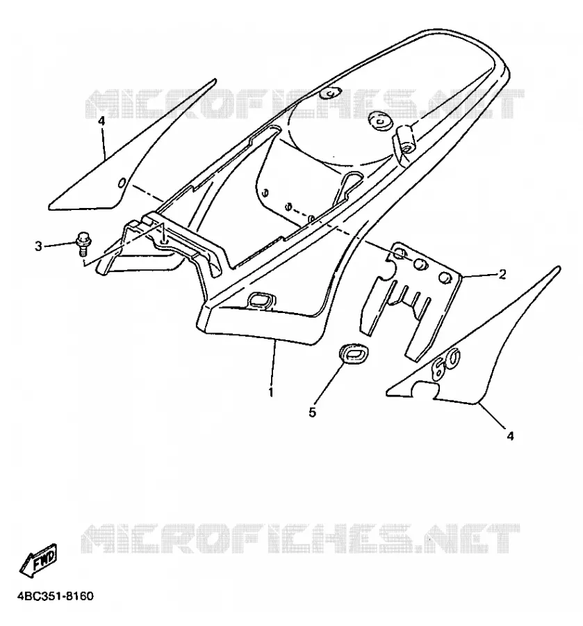 SIDE COVER Yamaha MOTO 80 1998 PW  PW80