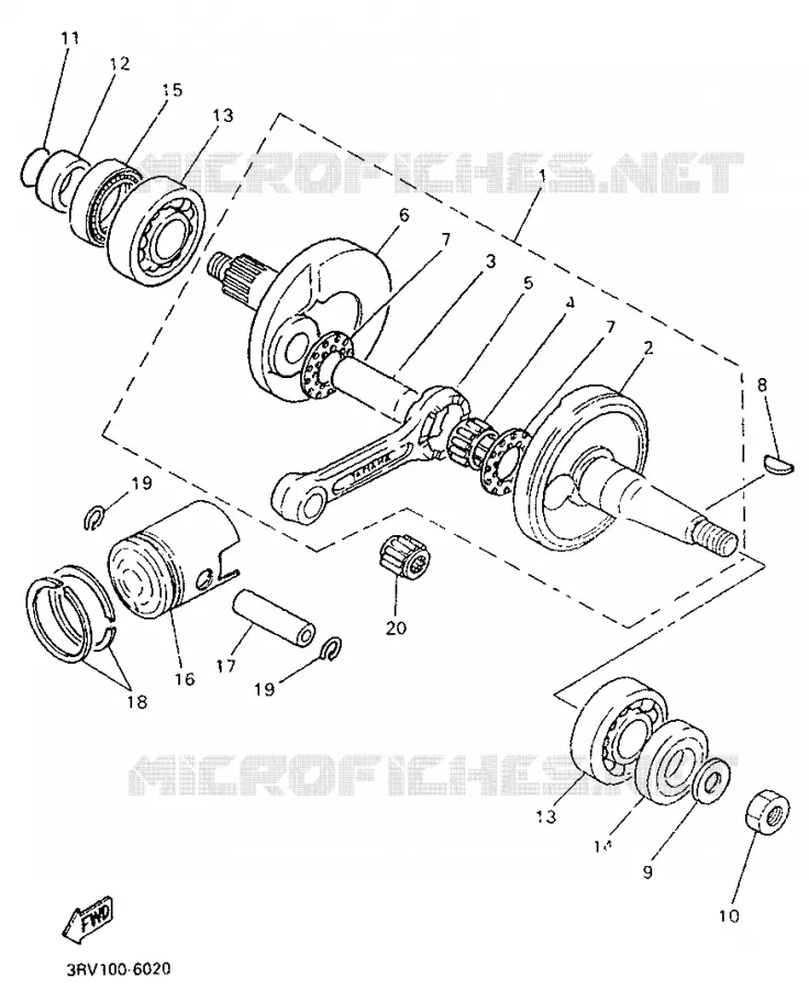 CRANKSHAFT / PISTON Yamaha MOTO 80 1998 PW  PW80