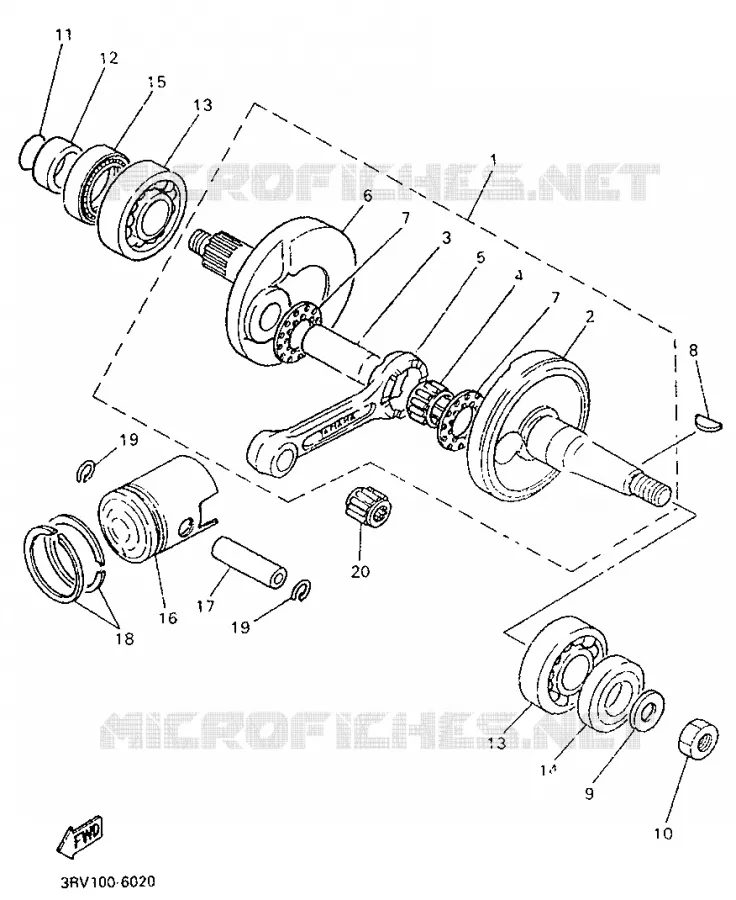 CRANKSHAFT / PISTON Yamaha MOTO 80 1999 PW  PW80