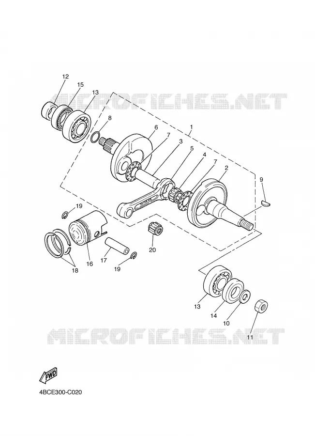 CRANKSHAFT / PISTON Yamaha MOTO 80 2007 PW  PW80