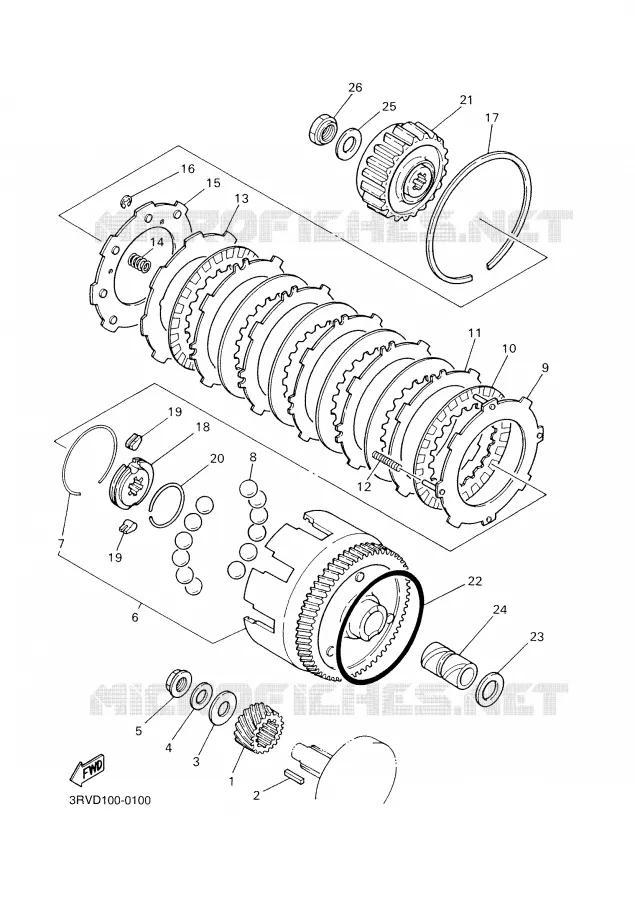 STARTER CLUTCH Yamaha MOTO 80 2007 PW  PW80W