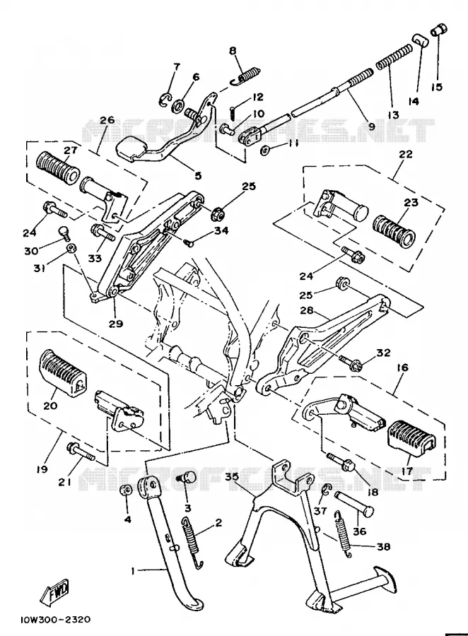 STAND / FOOTREST Yamaha MOTO 125 1986 RDLC  RD125LC