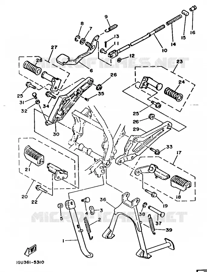 STAND / FOOTREST Yamaha MOTO 125 1986 RDLC  RD125LC
