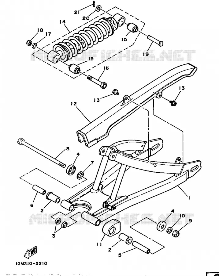 SWINGARM / SHOCK ABSORBER Yamaha MOTO 125 1986 RDLC  RD125LC