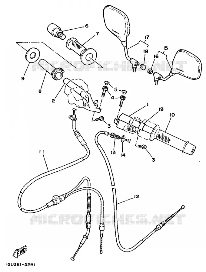 HANDLEBAR & CABLES Yamaha MOTO 125 1986 RDLC  RD125LC