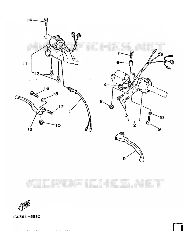 SWITCH / LEVER Yamaha MOTO 125 1986 RDLC  RD125LC