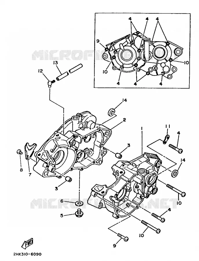 CRANKCASE Yamaha MOTO 125 1986 RDLC  RD125LC