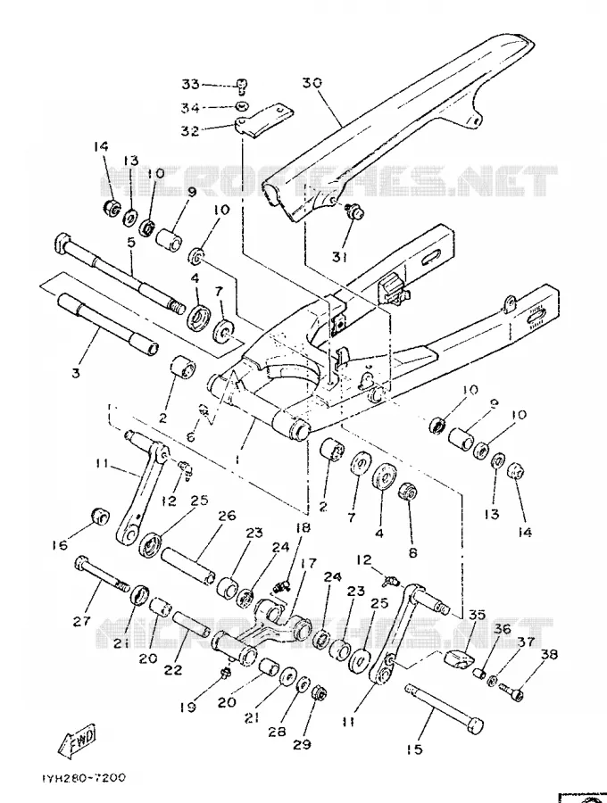 SWINGARM Yamaha MOTO 350 1988 RDLC  RD350LC