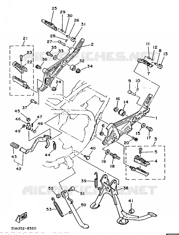 STAND / FOOTREST Yamaha MOTO 350 1988 RDLC  RD350LC