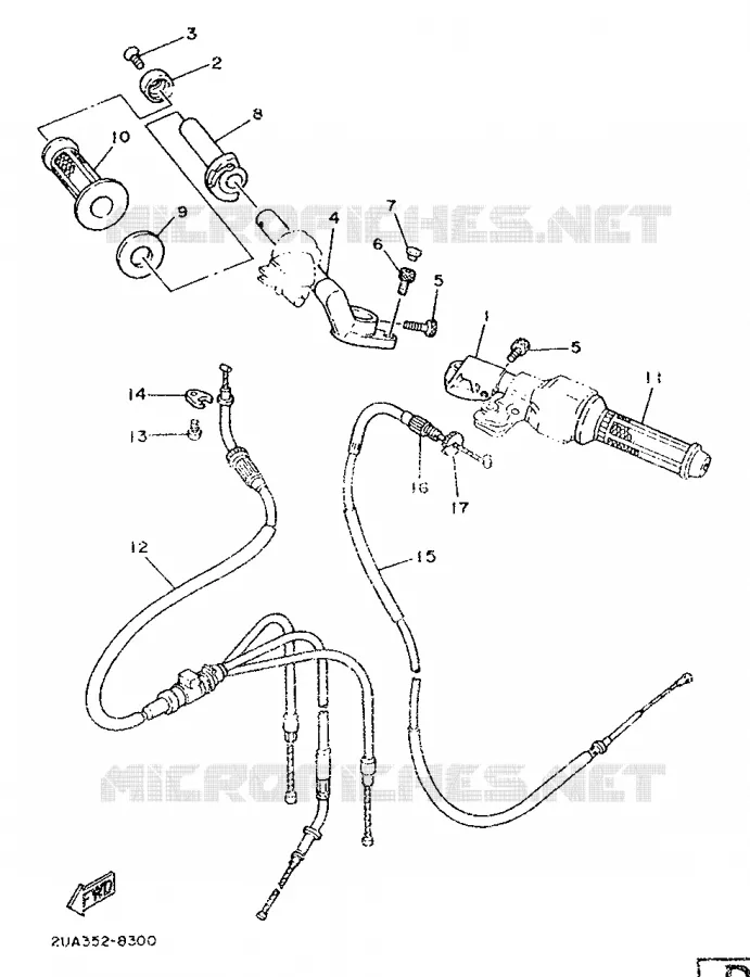 HANDLEBAR & CABLES Yamaha MOTO 350 1988 RDLC  RD350LC