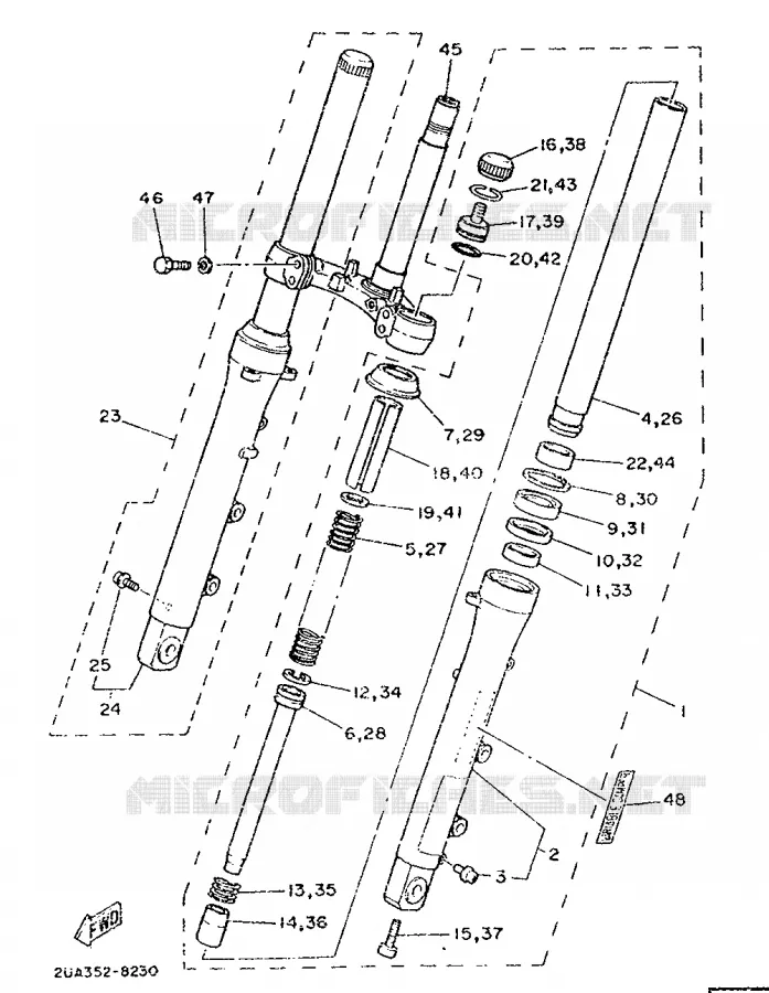 FRONT FORK Yamaha MOTO 350 1991 RDLC  RD350LC