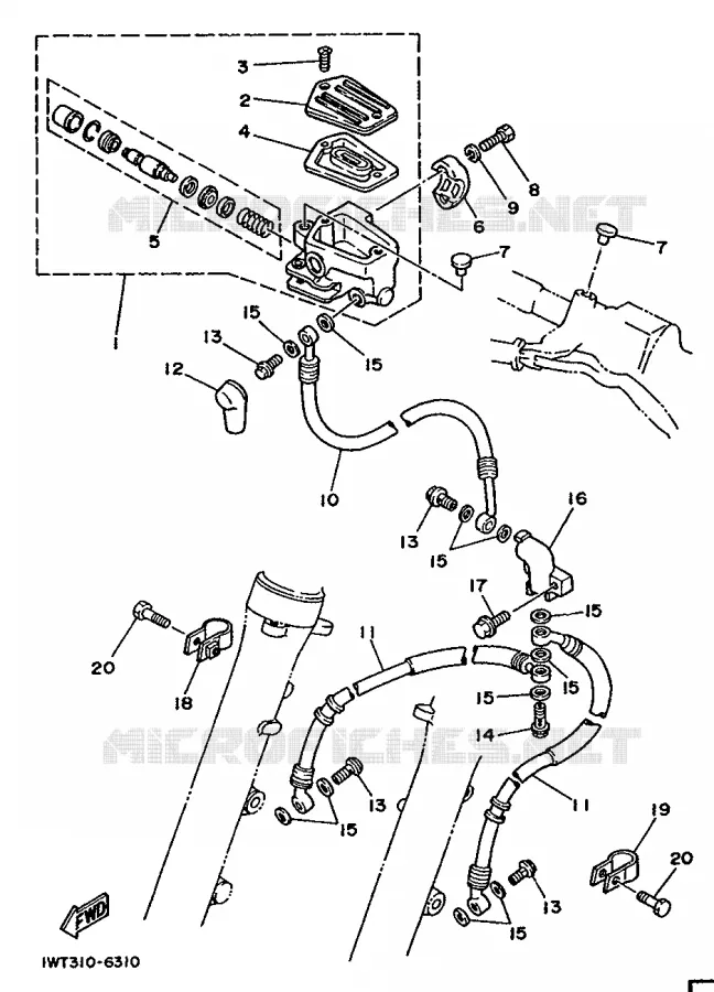 FRONT MASTER CYLINDER Yamaha MOTO 350 1991 RDLC  RD350LC