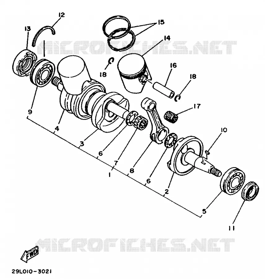 CRANKSHAFT / PISTON Yamaha MOTO 350 1992 RDLC  RD350LC