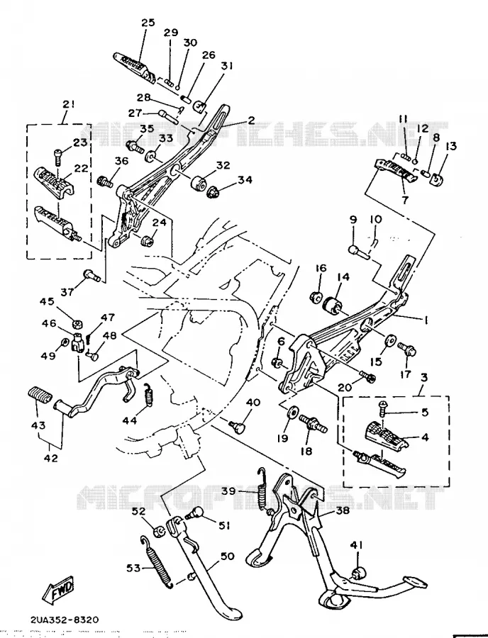 STAND / FOOTREST Yamaha MOTO 350 1992 RDLC  RD350LC