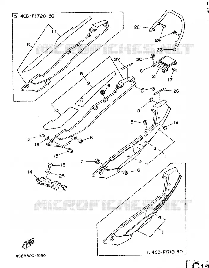 SIDE COVER Yamaha MOTO 350 1992 RDLC  RD350LC