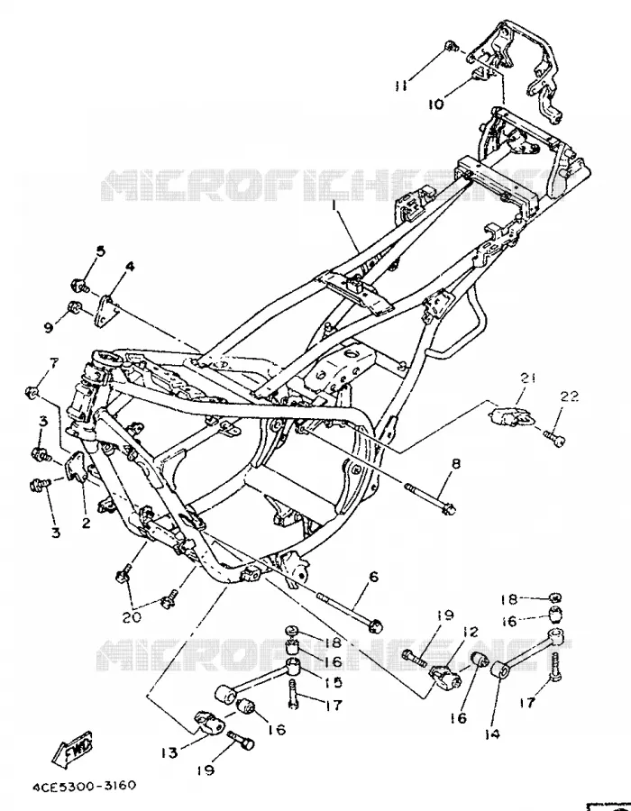 FRAME Yamaha MOTO 350 1992 RDLC  RD350LC