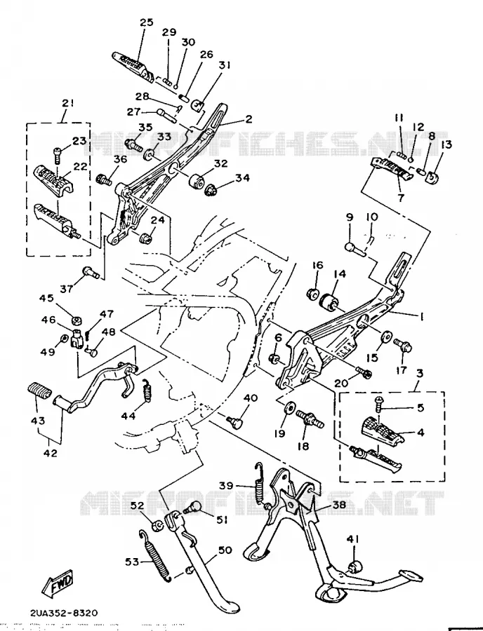 STAND / FOOTREST Yamaha MOTO 350 1992 RDLC  RD350LC