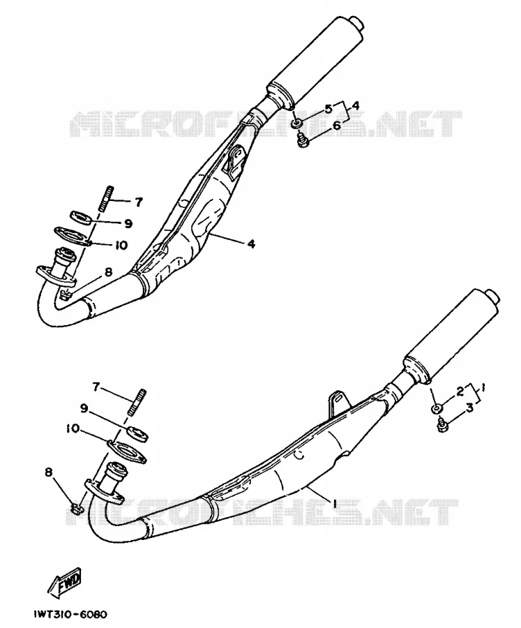 EXHAUST Yamaha MOTO 350 1992 RDLC  RD350LC