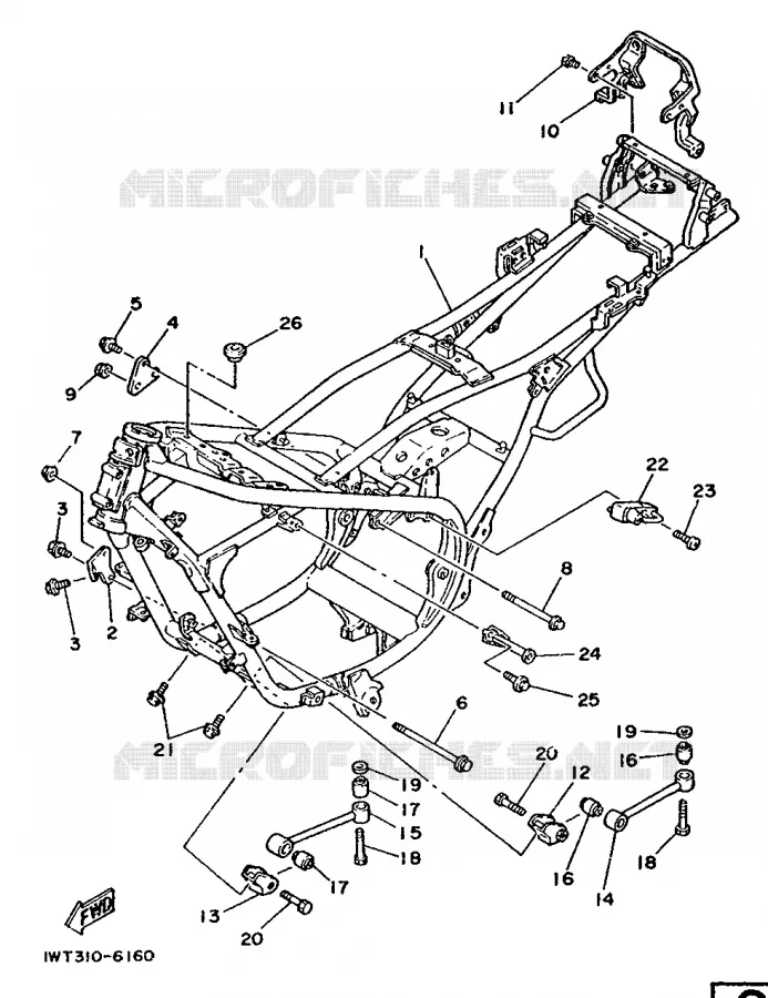 FRAME Yamaha MOTO 350 1986 RDLC  RD350LCF