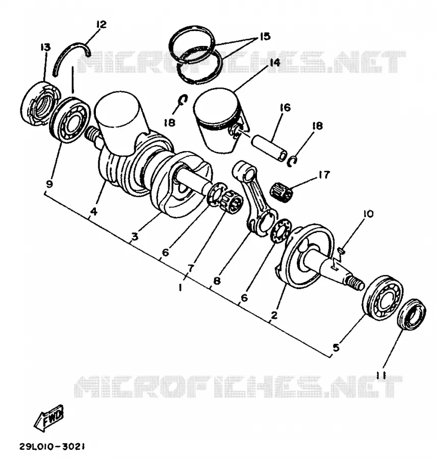 CRANKSHAFT / PISTON Yamaha MOTO 350 1986 RDLC  RD350LCF