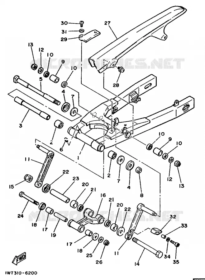 SWINGARM Yamaha MOTO 350 1986 RDLC  RD350LCF