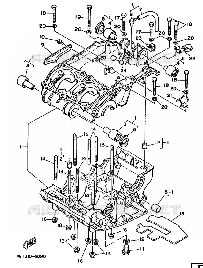 CRANKCASE Yamaha MOTO 350 1986 RDLC  RD350LCF