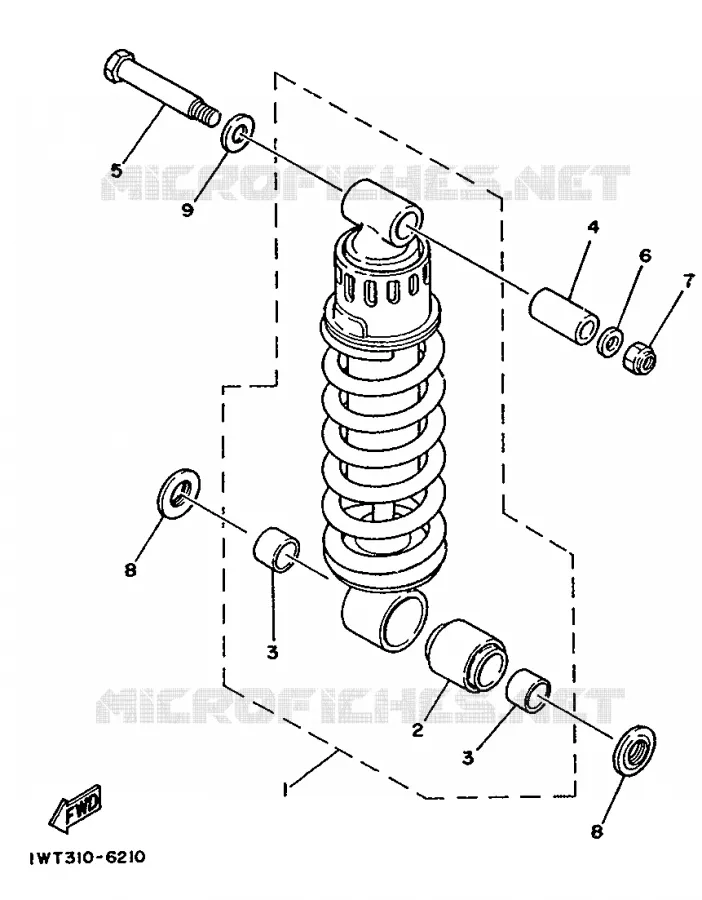 REAR SHOCK ABSORBER Yamaha MOTO 350 1988 RDLC  RD350LCF