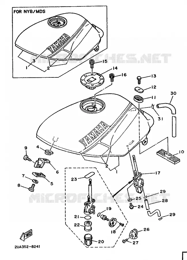 FUEL TANK Yamaha MOTO 350 1988 RDLC  RD350LCF