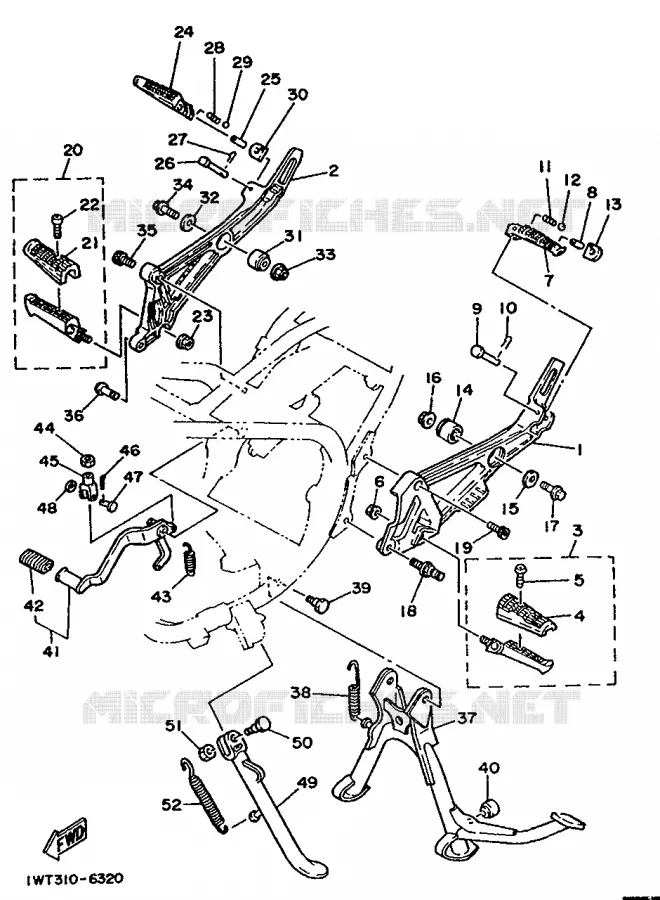 STAND / FOOTREST Yamaha MOTO 350 1988 RDLC  RD350LCF