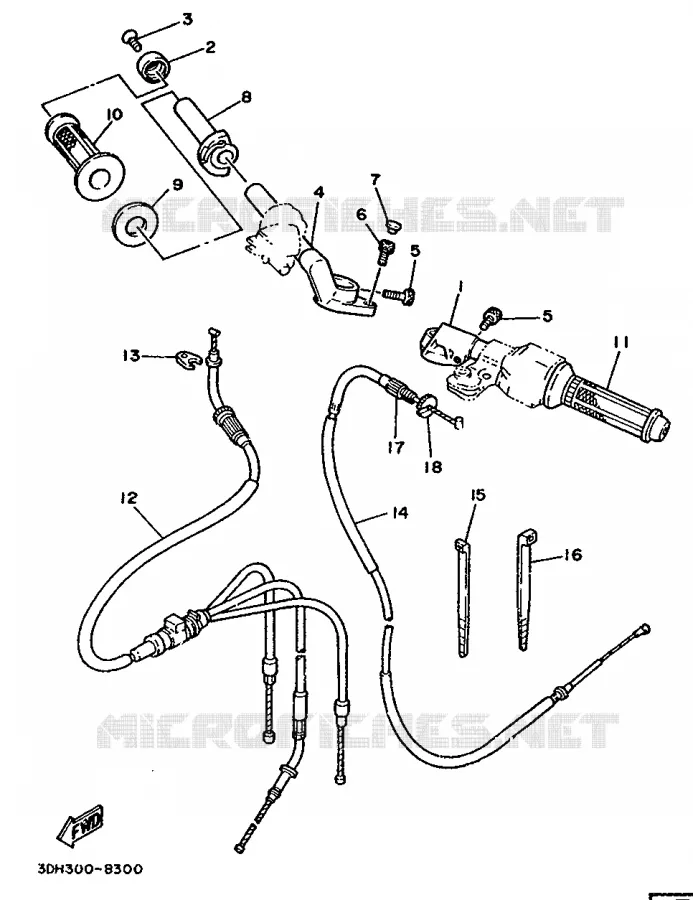 HANDLEBAR & CABLES Yamaha MOTO 350 1988 RDLC  RD350LCF