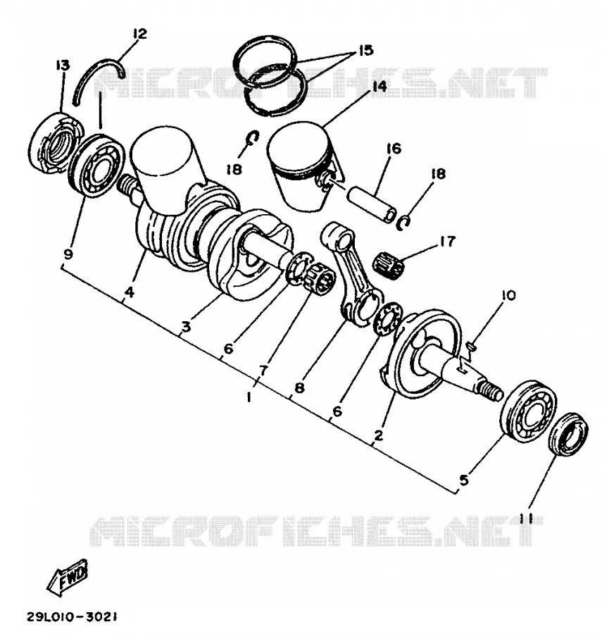 CRANKSHAFT / PISTON Yamaha MOTO 350 1988 RDLC  RD350LCF