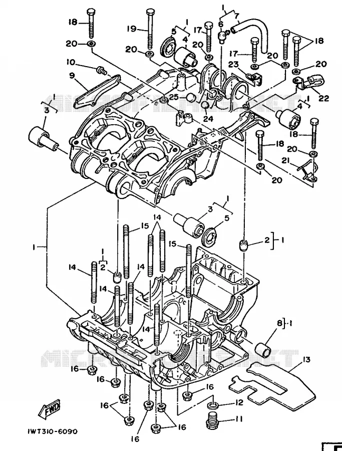 CRANKCASE Yamaha MOTO 350 1988 RDLC  RD350LCF