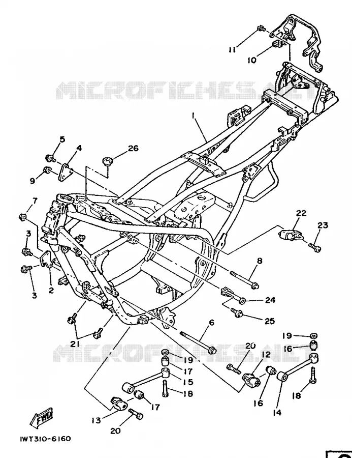 FRAME Yamaha MOTO 350 1988 RDLC  RD350LCF (37KW)