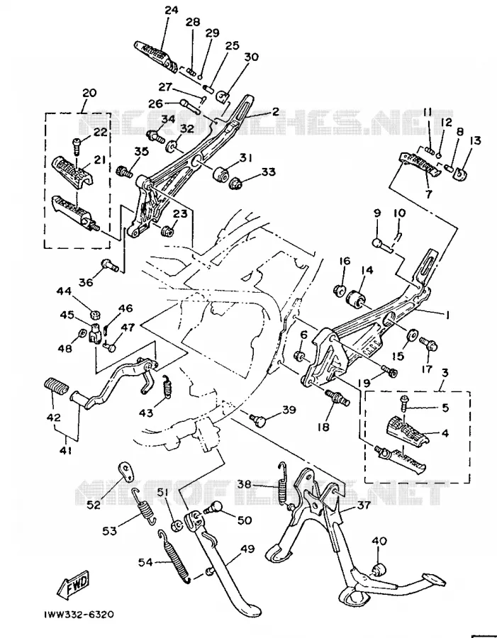STAND / FOOTREST Yamaha MOTO 350 1988 RDLC  RD350LCF (37KW)