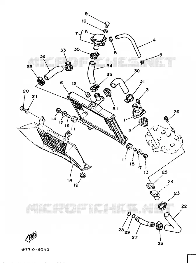 RADIATOR / HOSES Yamaha MOTO 350 1986 RDLC  RD350LCF(20KW)