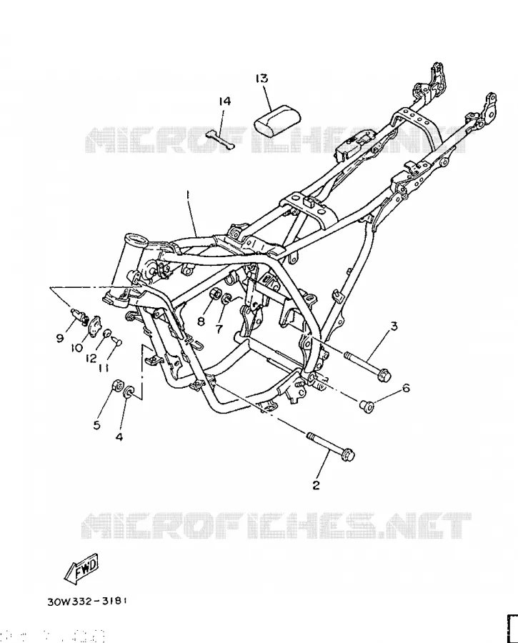 FRAME Yamaha MOTO 75 1991 RDLC  RD75LC