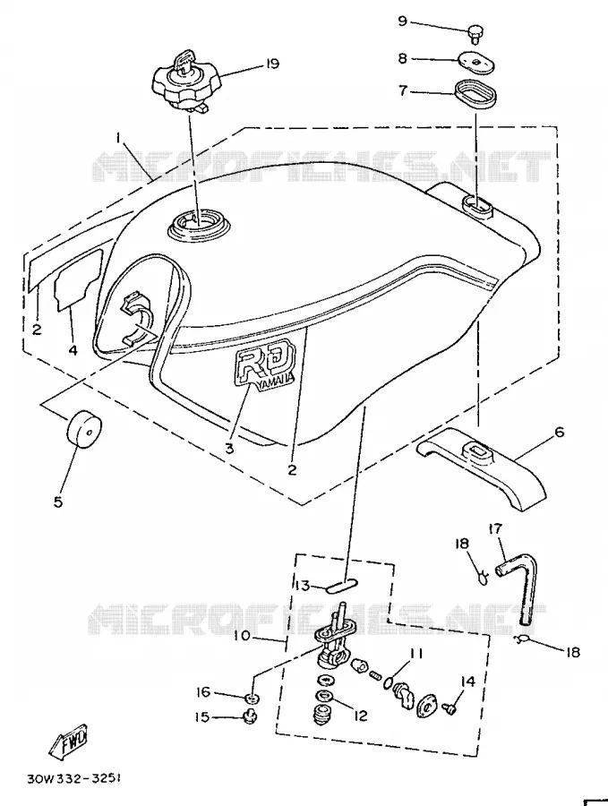 FUEL TANK Yamaha MOTO 75 1991 RDLC  RD75LC