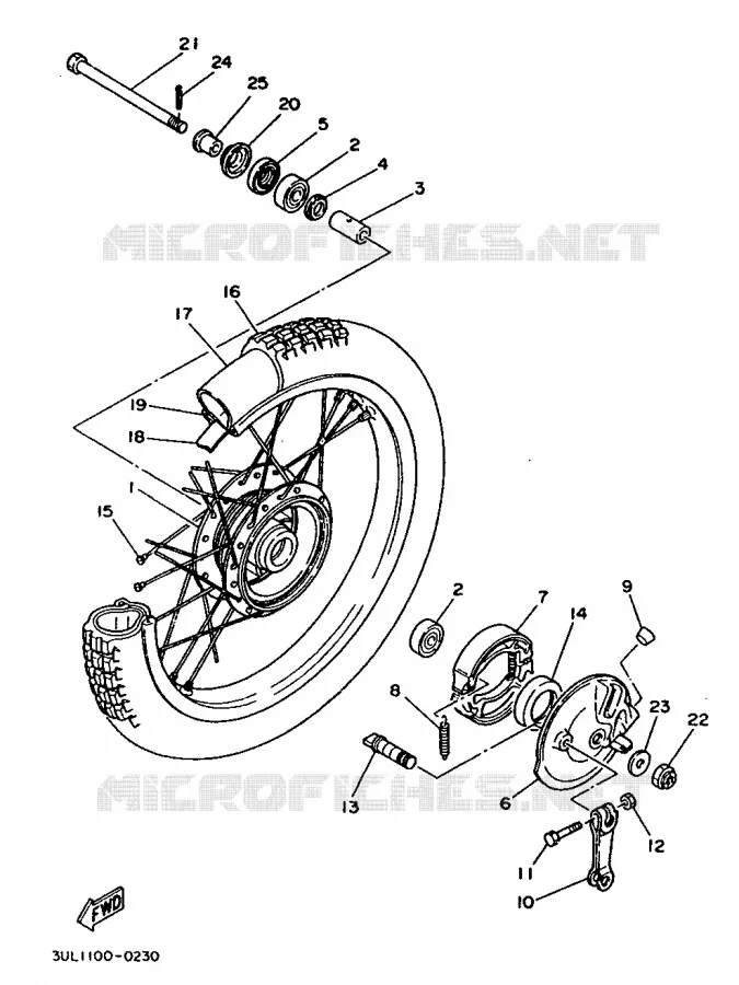 FRONT WHEEL Yamaha MOTO 100 1995 RT  RT100G