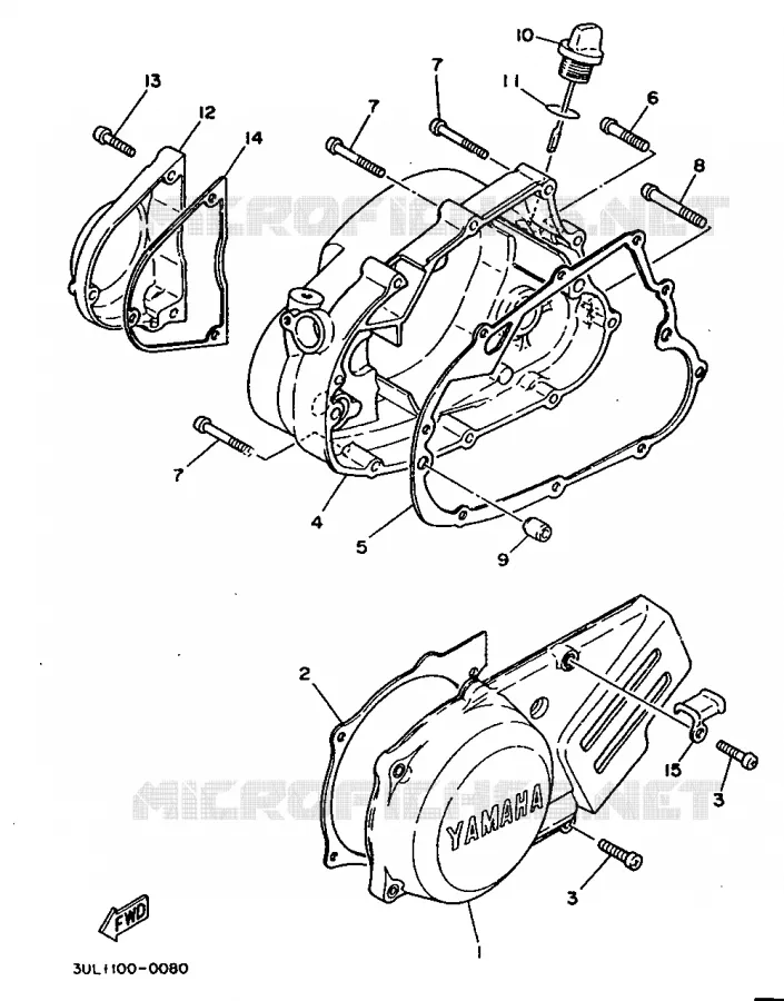 COVER - ENGINE 1 Yamaha MOTO 100 1996 RT  RT100H