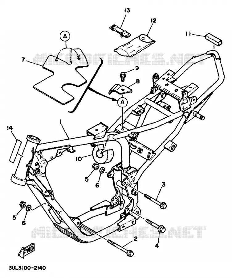 FRAME Yamaha MOTO 100 1997 RT  RT100K
