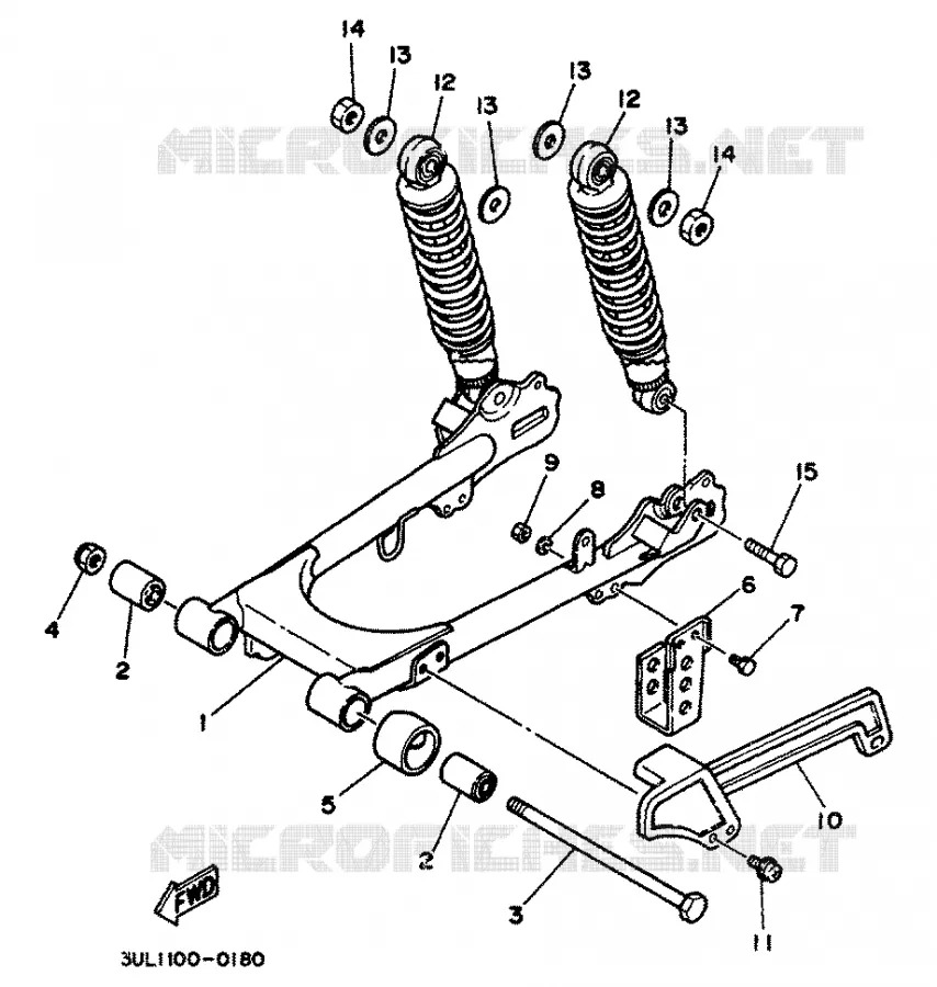 SWINGARM / SHOCK ABSORBER Yamaha MOTO 100 1997 RT  RT100K