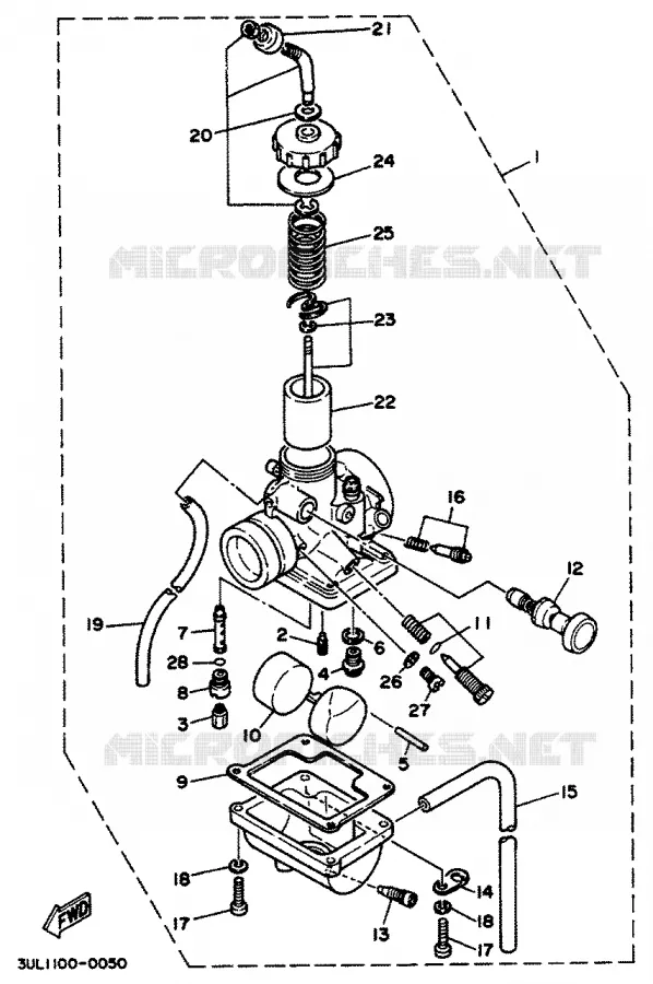 CARBURETOR Yamaha MOTO 100 1997 RT  RT100K