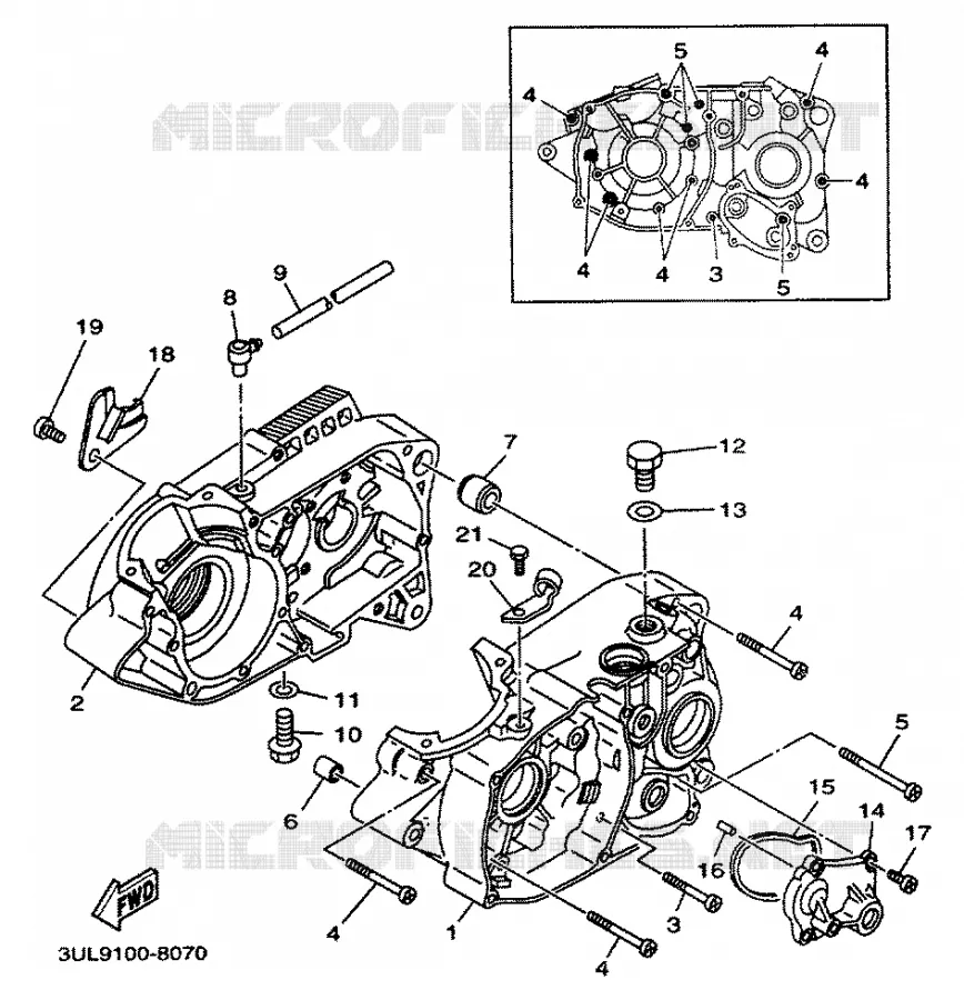 CRANKCASE Yamaha MOTO 100 1997 RT  RT100K
