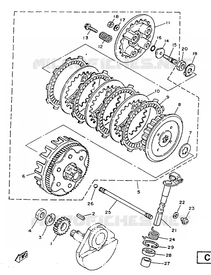 STARTER CLUTCH Yamaha MOTO 125 1987 SR  SR125